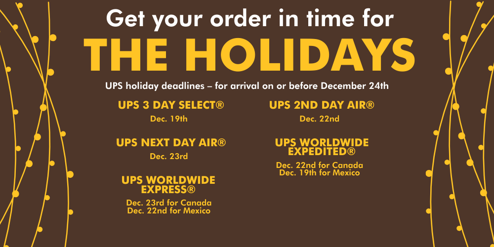 UPS Shipping dates 2025